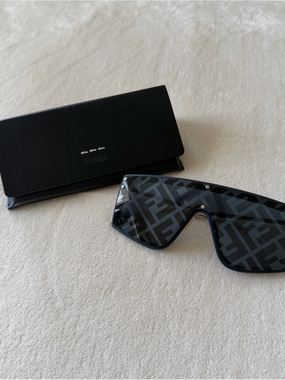 Fendi Black Shield FF Logo Sunglasses